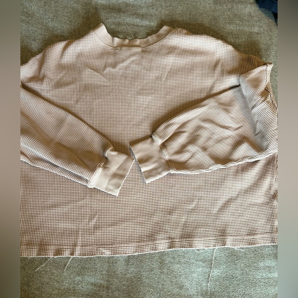 Back beat co. Organic cotton waffle knit organic cotton Henley top shirt…purple - Picture 4 of 8